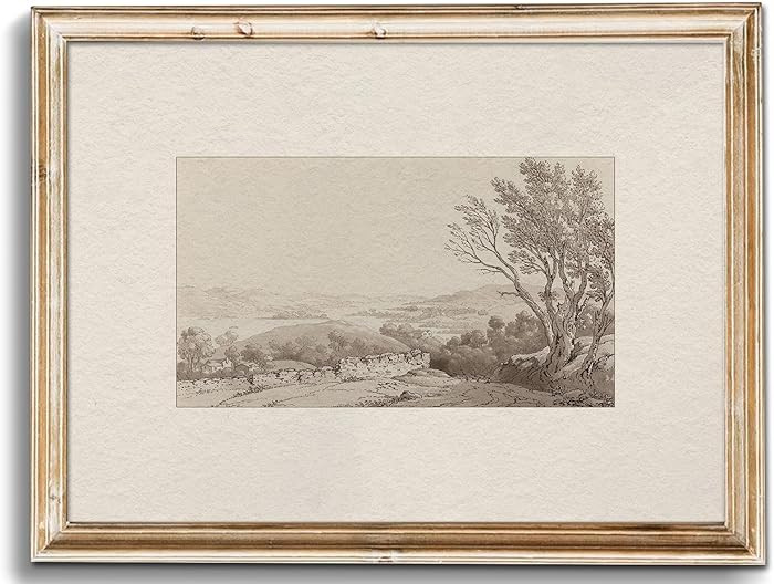 Uniro Neutral Wall Art for Home Decor, Farmhouse Wall Decor Landscape Sketch Drawing, Rustic Natu... | Amazon (US)