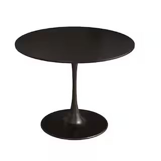 Black Wood Top 42.13 in. Pedestal Dining Table Seats 4 | The Home Depot