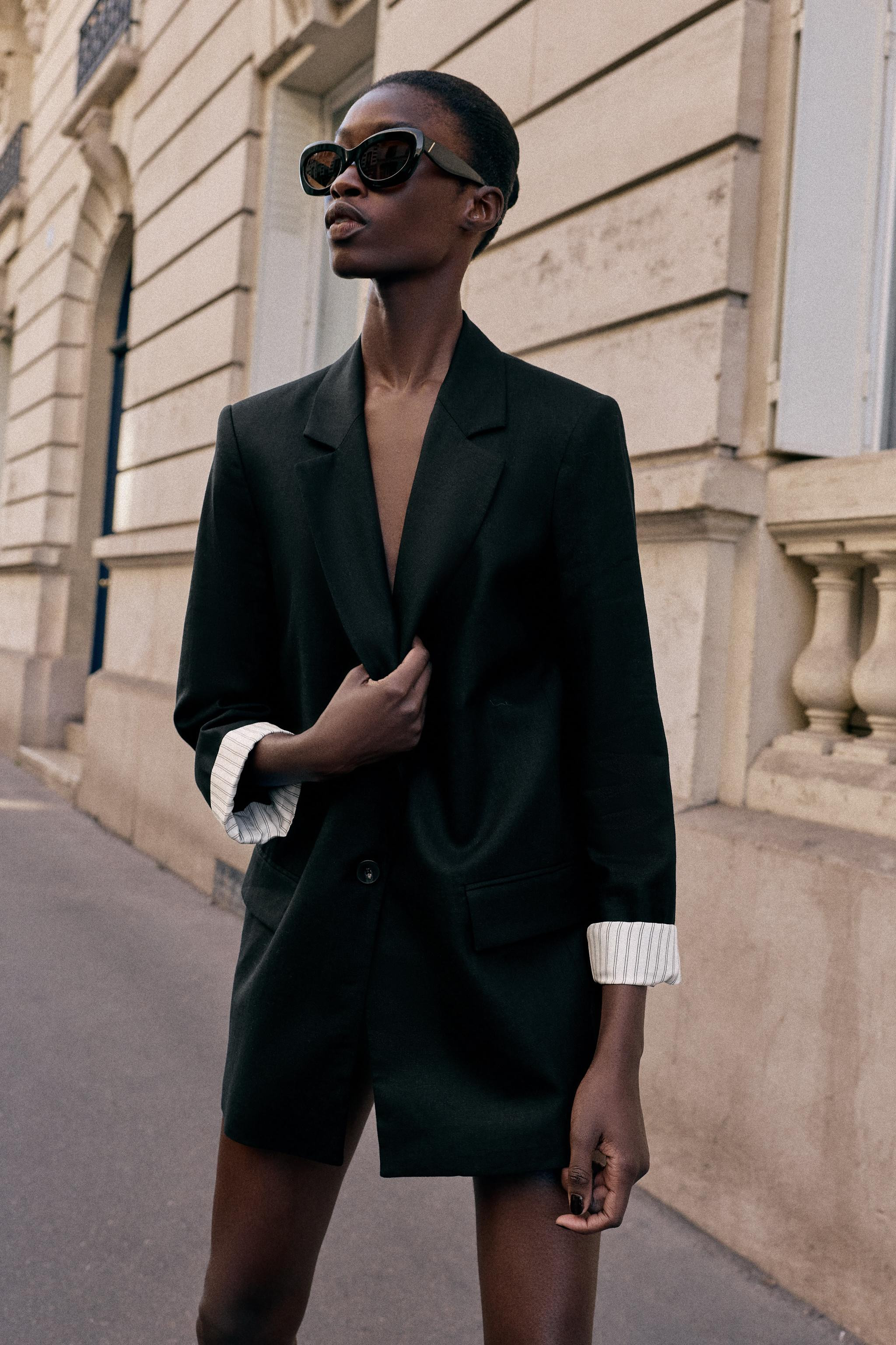 LINEN BLAZER WITH ROLLED SLEEVES | Zara US