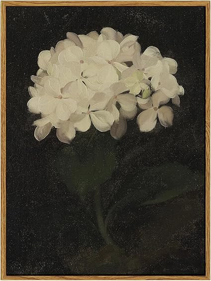 InSimSea Framed Wall Art for Living Room Decoration Canvas Wall Art Room Decor White Hydrangea Oi... | Amazon (US)