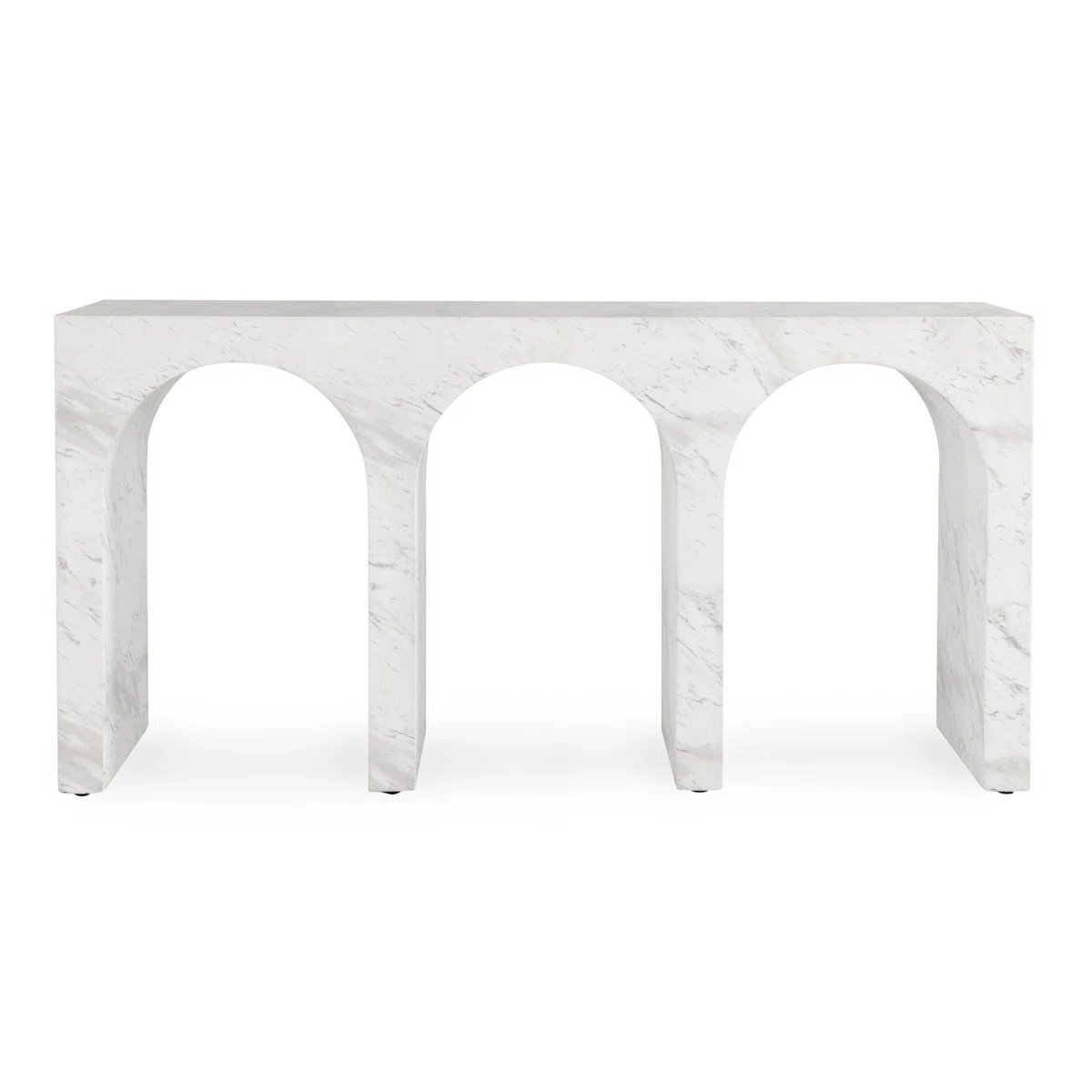 Marmo Outdoor Concrete 61" Console Table Ivory/Gray | Perigold