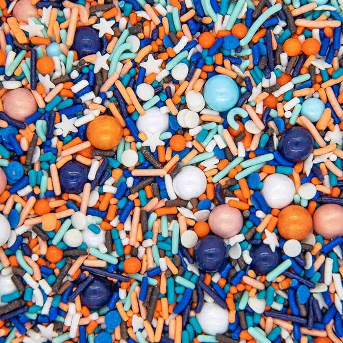Blue and Orange Sprinkles for Cake, Cookie, Cupcake Decorating, and Baking -Blue Orange Birthday ... | Amazon (US)