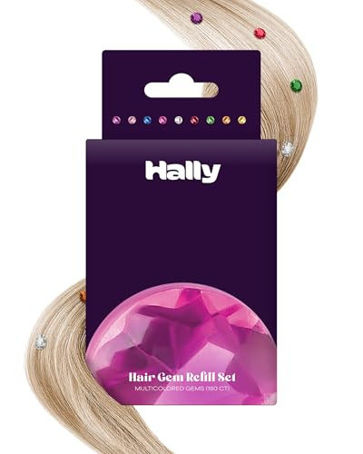 Hally Hair Gems Pen Refill Set - Includes 180 Multicolored Adhesive Gem Stickers Hair Jewels - Stylish Hair Accessories for School, Halloween, Festivals, Wedding, Parties & More | Amazon (US)