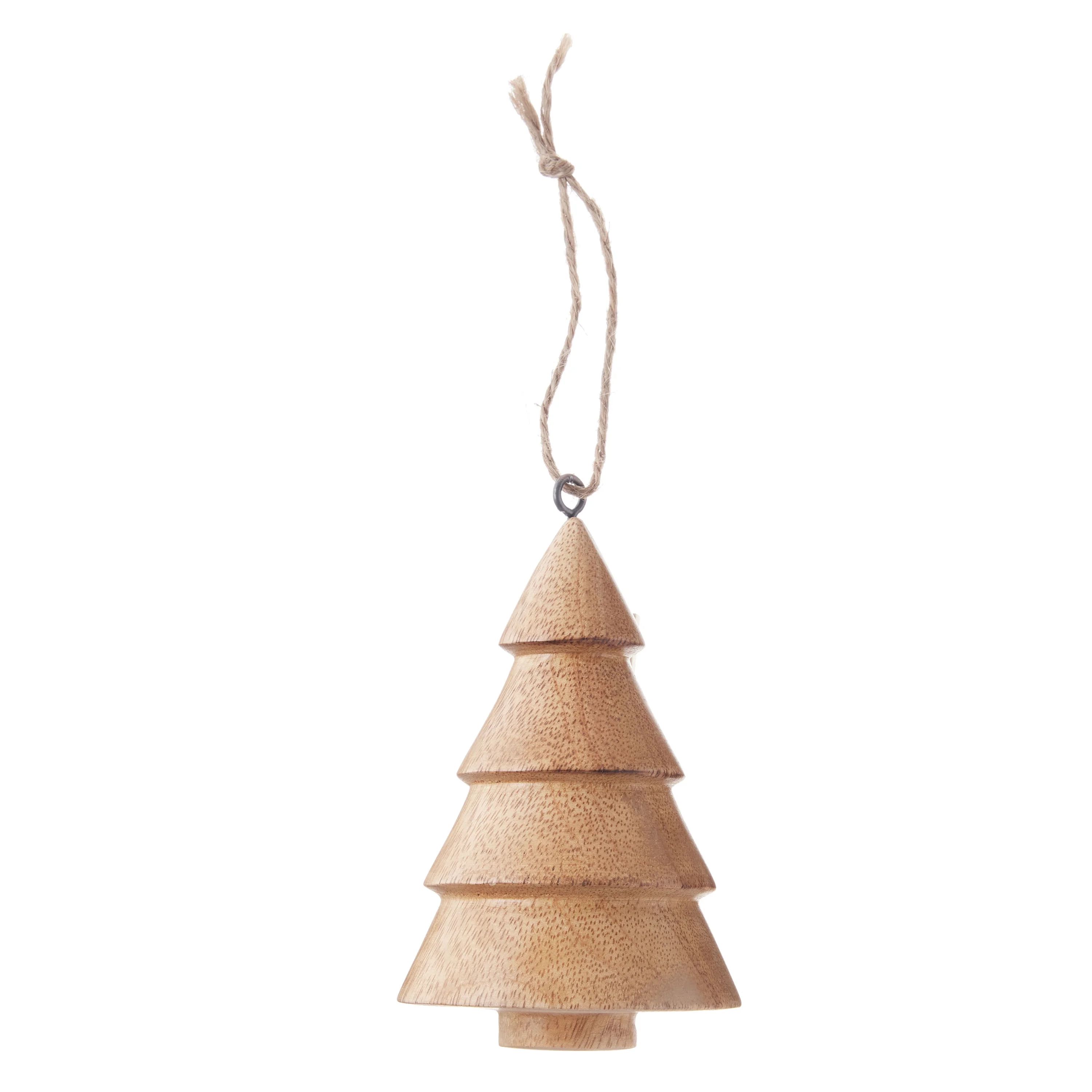 Holiday Time Mango Wood Tree Decorative Christmas Ornament, 5" - Walmart.com | Walmart (US)