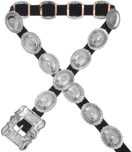 Alltribes Native American Silver Concho Belt Traditional Navajo Hammered Patterns on Custom Sized... | Amazon (US)