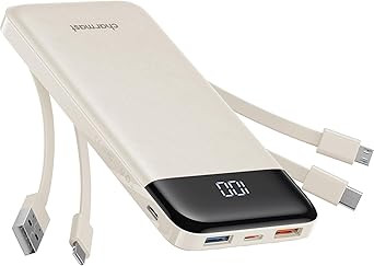 Portable Charger with Built in Cables, Portable Charger with Cords Wires Slim 10000mAh Travel Ess... | Amazon (US)