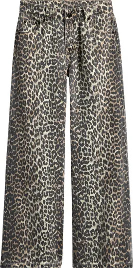 Kids' Leopard Print Wide Leg Jeans | Nordstrom
