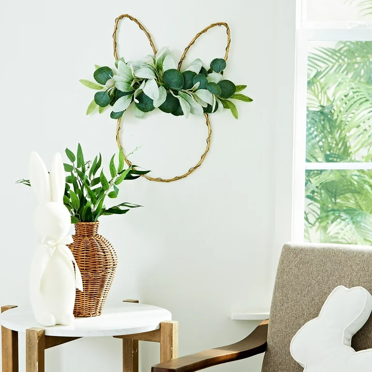 Easter Flocked Bunny Decor, Cream, 16 Inch, by Way To Celebrate | Walmart (US)