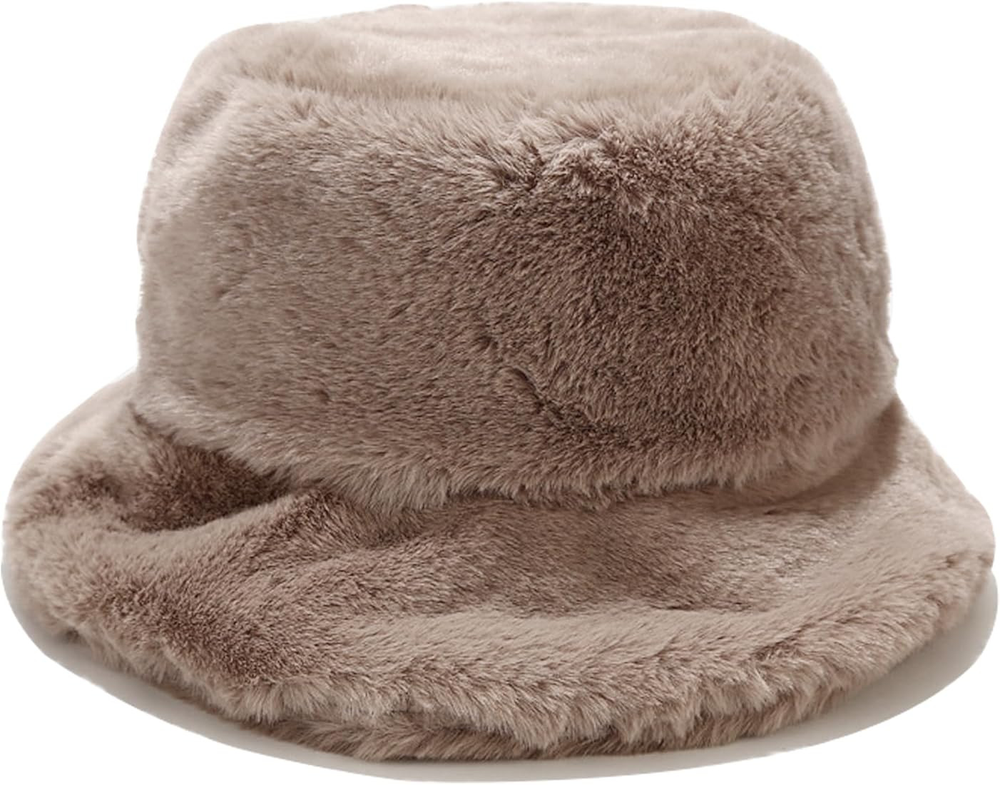 Umeepar Winter Faux Fur Fuzzy Bucket Hat Fluffy Warm Hat for Women Men | Amazon (US)