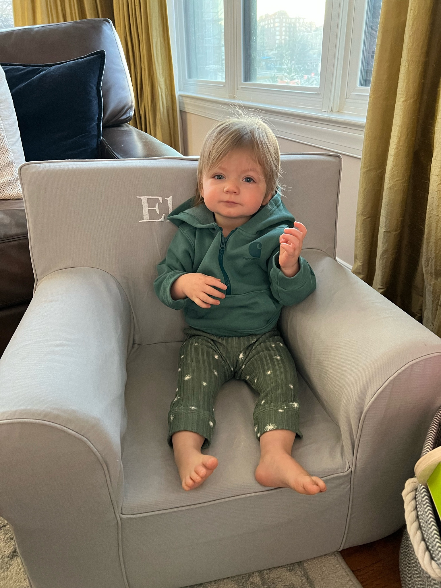 Carhartt baby quarter zip. Eleanor is wearing size 12m. 

#LTKkids #LTKbaby