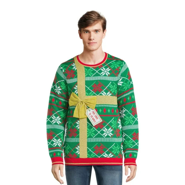 Jolly Sweaters Men's and Big Men's Ugly Christmas Sweater, Sizes S-3XL | Walmart (US)