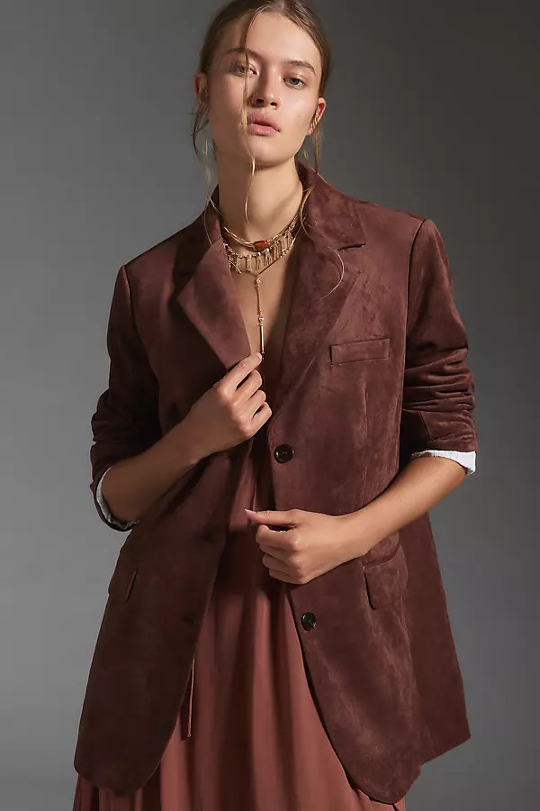 DOLAN Faux-Suede Boyfriend Blazer | Anthropologie (US)