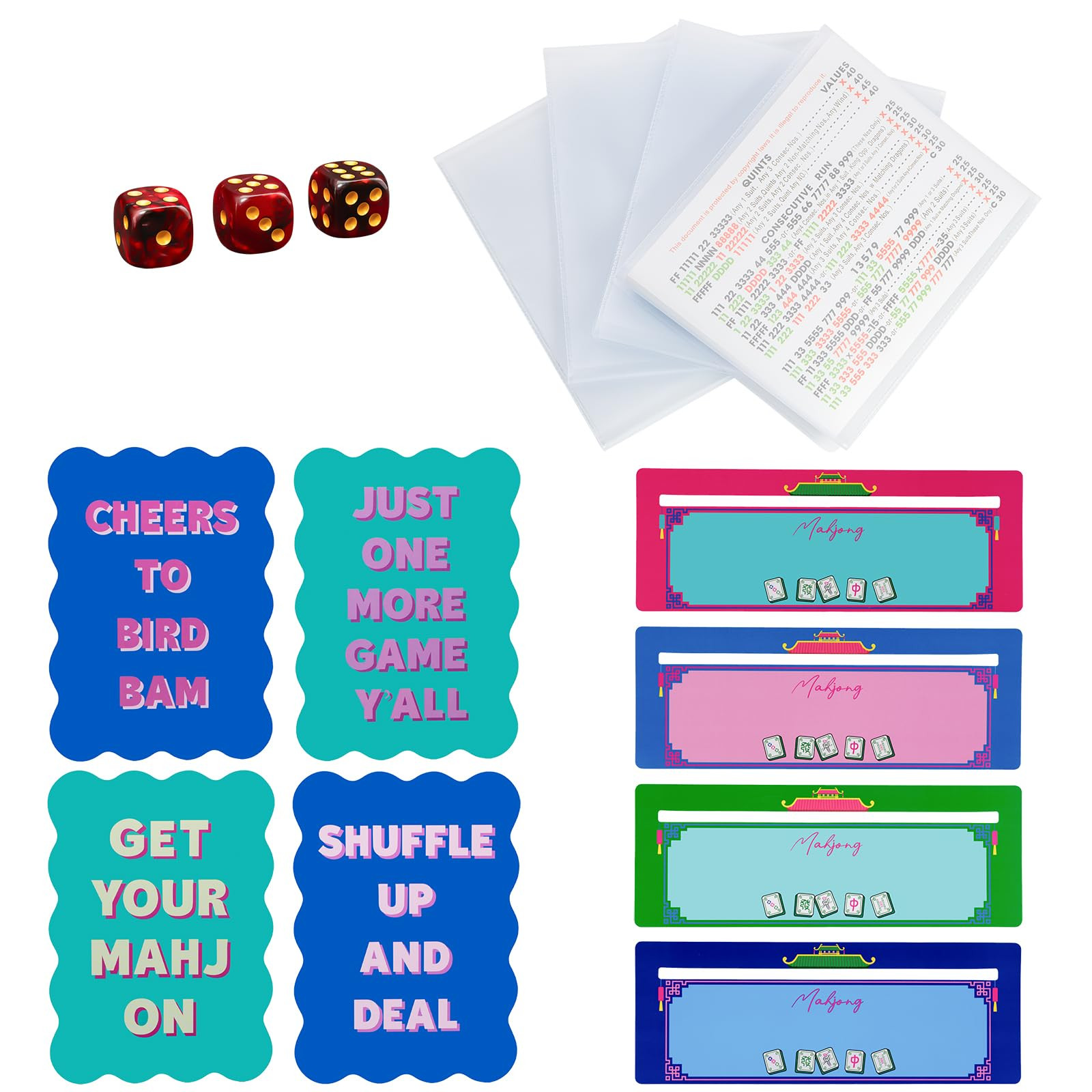 4 in 1 Mahjong Accessories with Mahjong Shuffler Cards Sleeve Mahjong Line Finder & Dice, Mahjong... | Amazon (US)