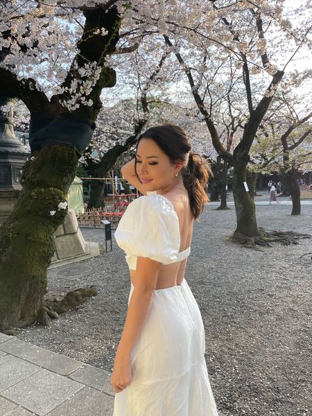 The perfect white dress! You don’t even need a bra because it has padding! The open back is so pretty too. I’m wearing XS!

#LTKtravel #LTKSeasonal