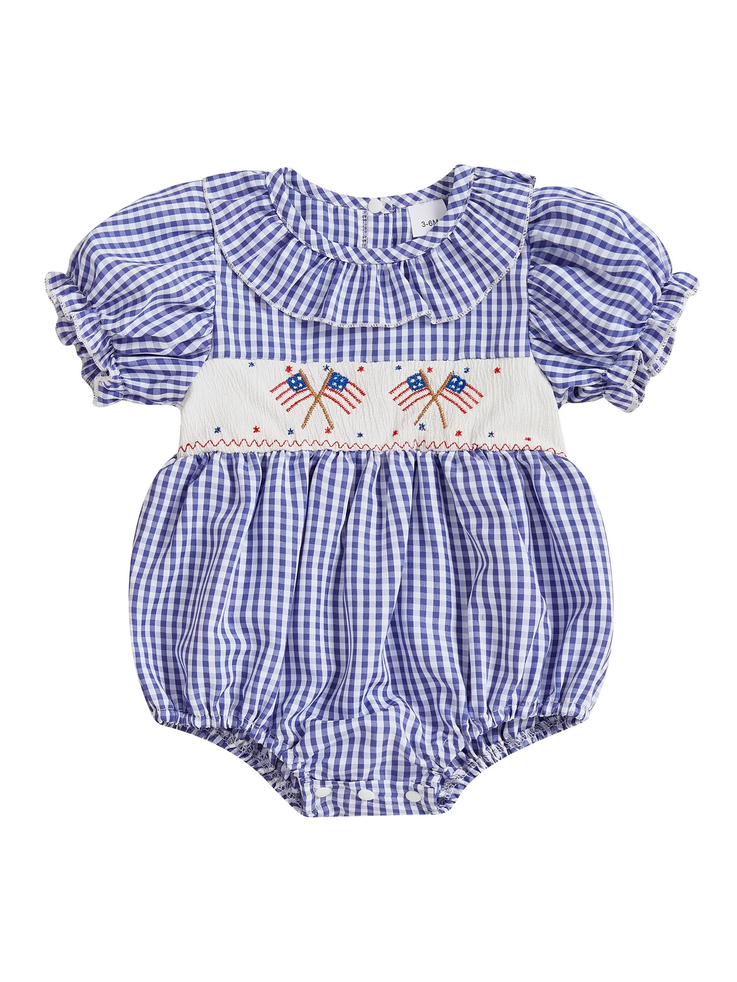 BemeyourBBs Newborn Baby Girl 4th of July Outfit Patriot Independent Day Clothes Smocked Bubble R... | Walmart (US)