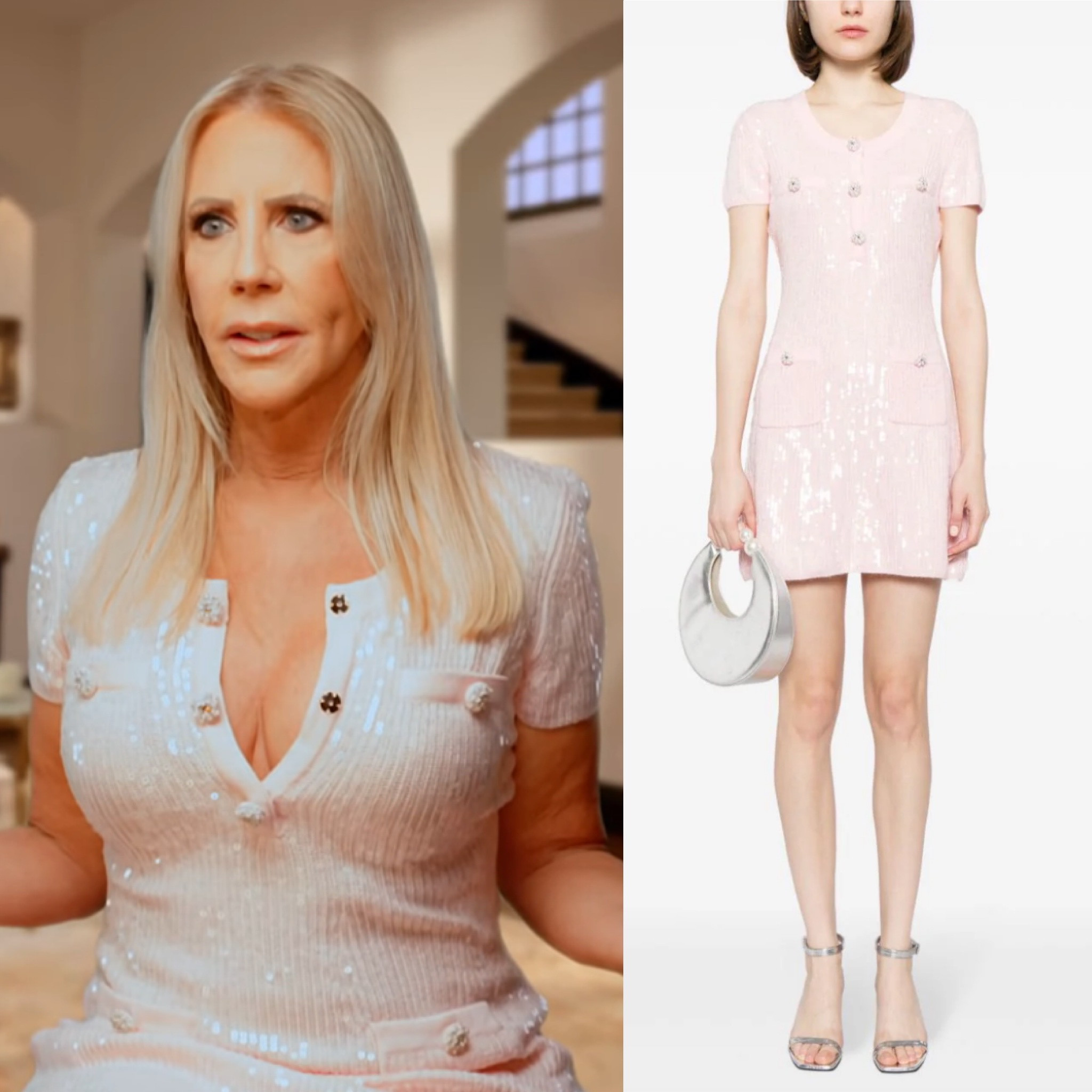 Vicki Gunvalson’s Sequin Button Front Confessional Look 