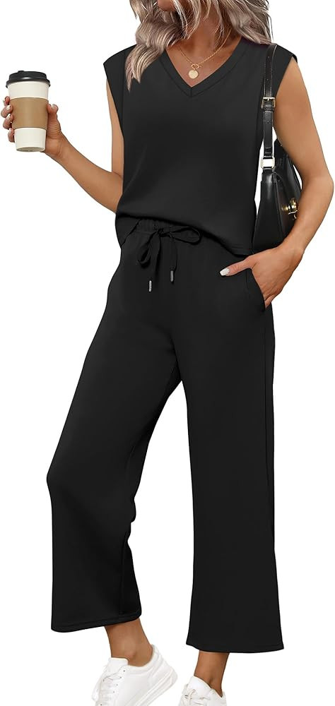 SAMPEEL Two Piece Sets for Women Summer Vacation Travel Outfits Business Casual Outfits Matching ... | Amazon (US)