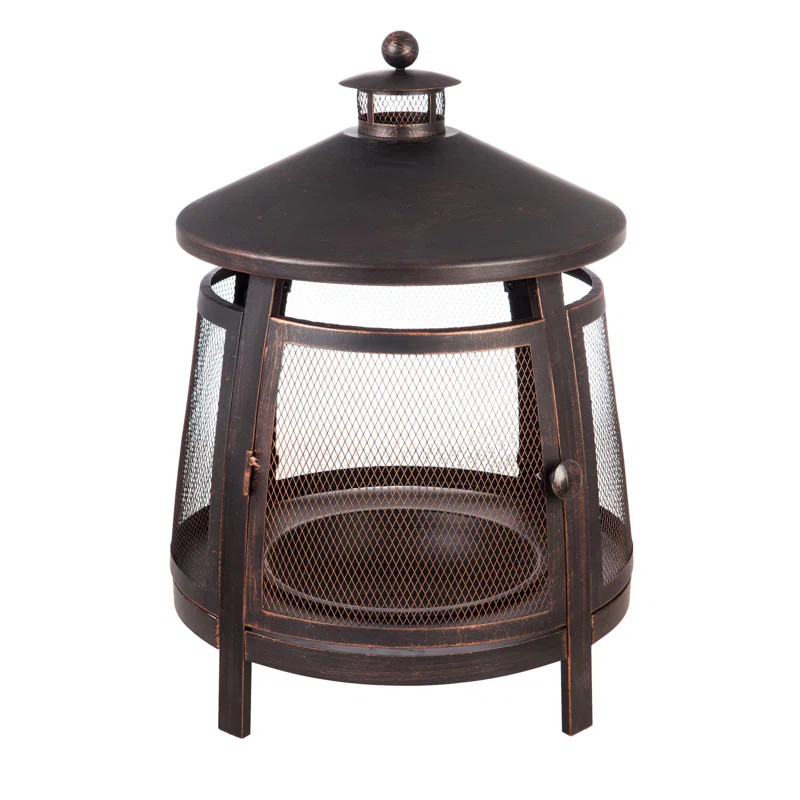 Three Posts™ Groner Tall Firepit With Chimney | Wayfair | Wayfair North America