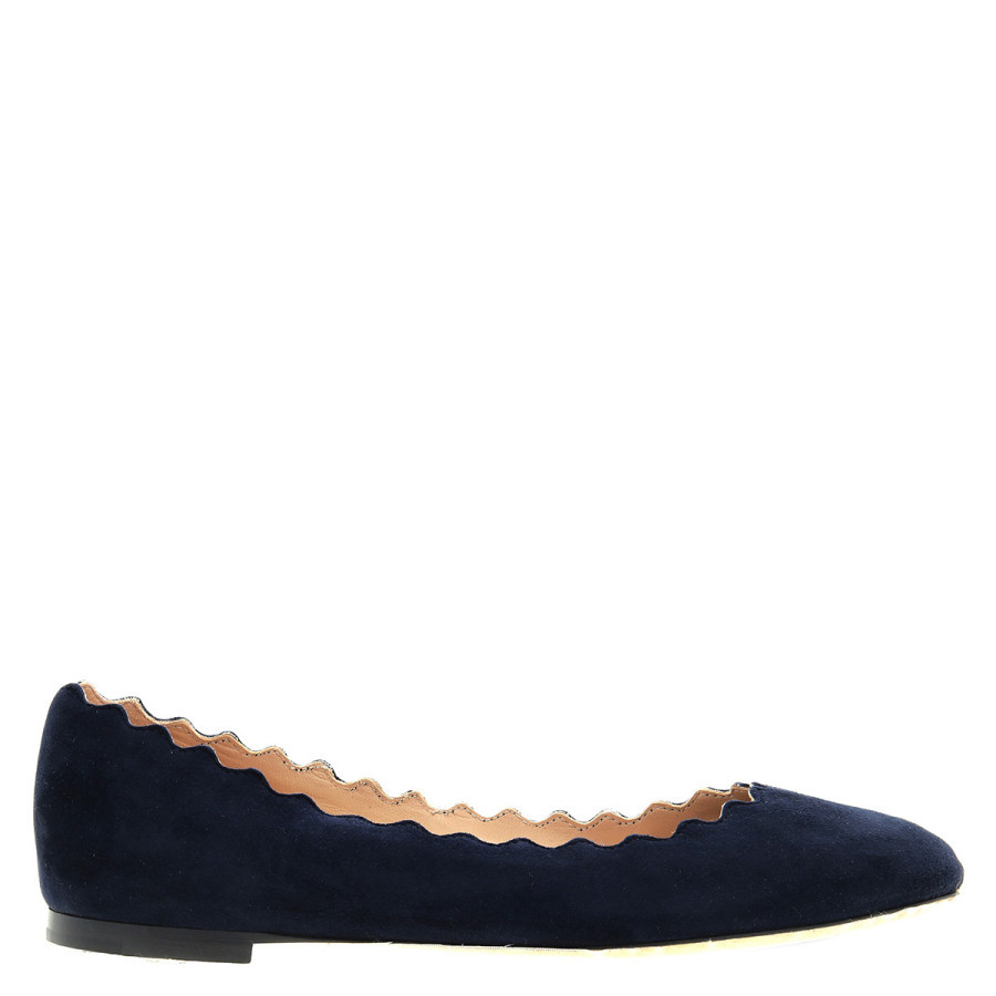 Chloe Lauren Scalloped Suede Ballet Flats, Brand Size 35.5 ( US Size 5.5 ) | Jomashop.com & JomaDeals.com