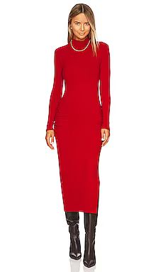 SUNDRY Turtleneck Midi Dress in Garnet from Revolve.com | Revolve Clothing (Global)
