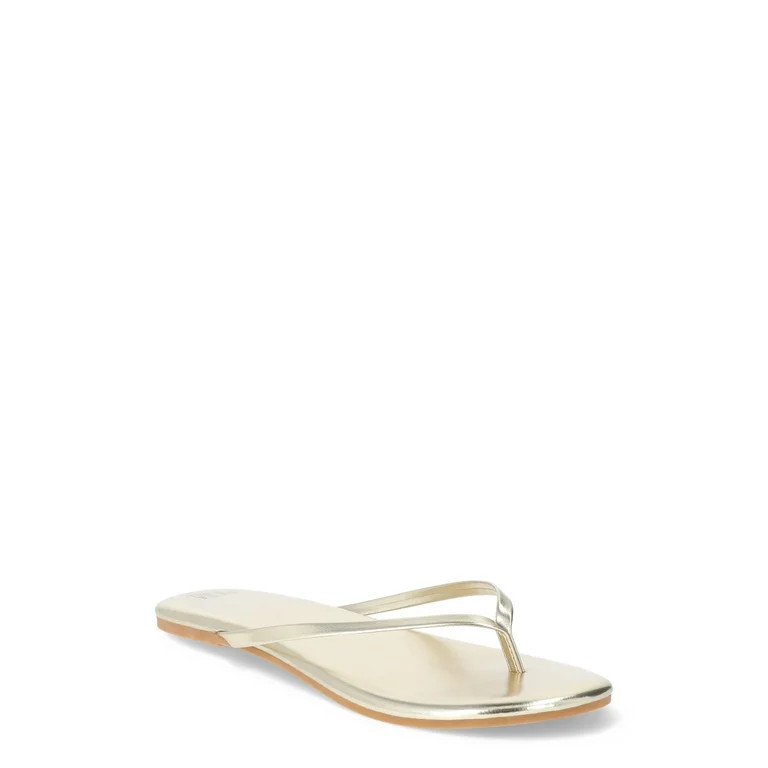 Time and Tru Women's Barely There Thong Sandals, Wide-Width Available | Walmart (US)