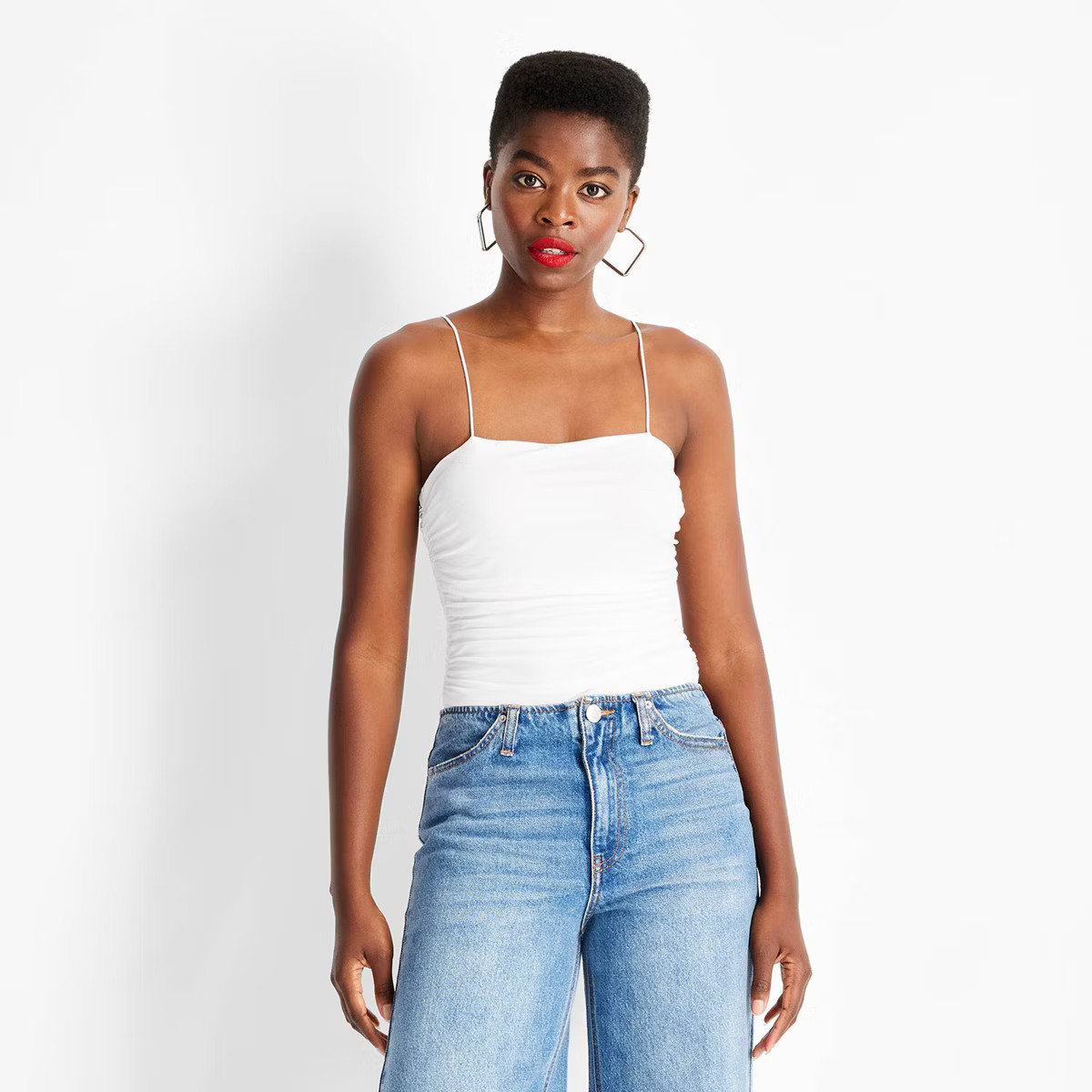 Women's Slim Fit Ruched Tank Top - Future Collective | Target