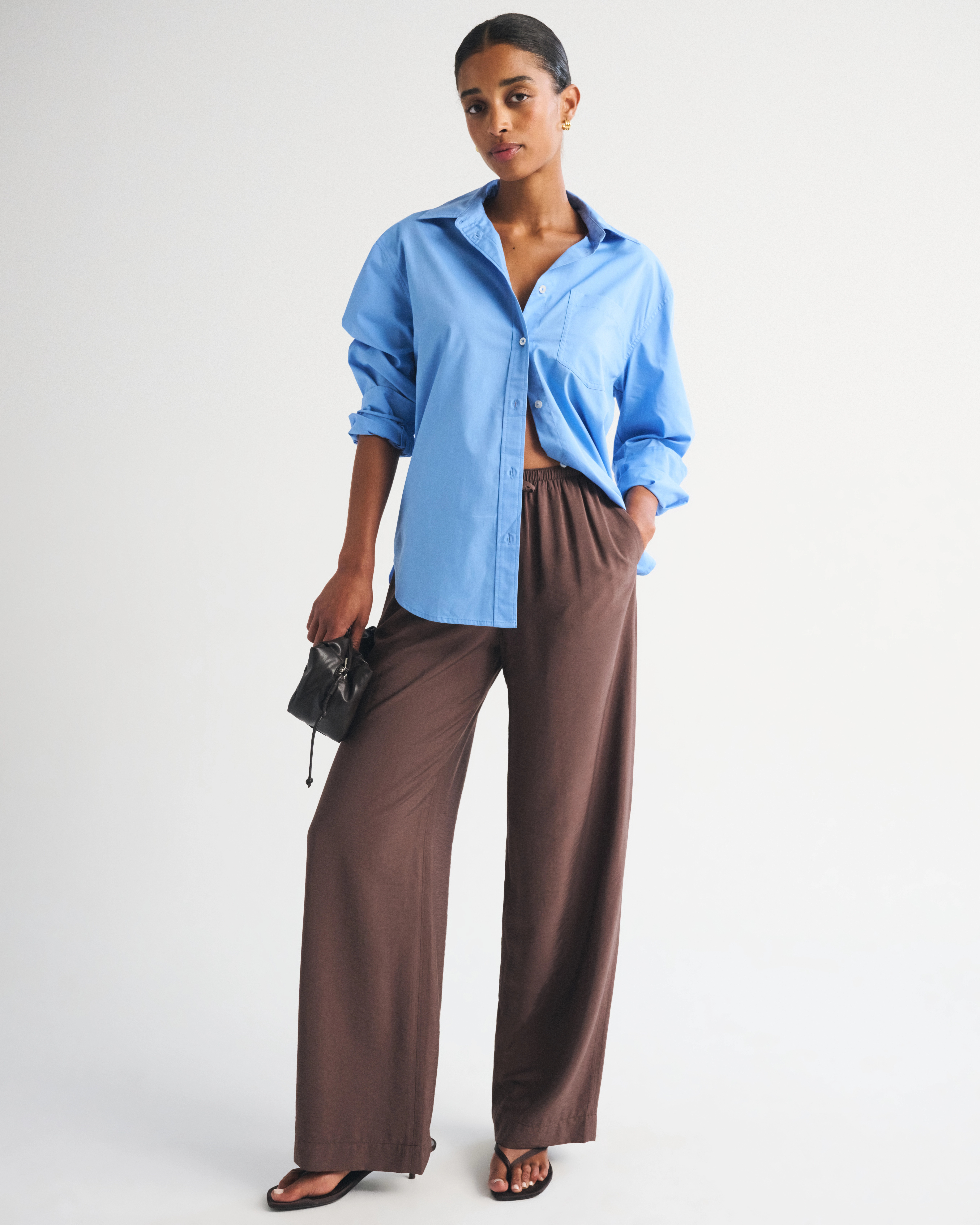 A&F Gemma Crepe Wide-Leg Pull-On Pant | Abercrombie & Fitch (US)