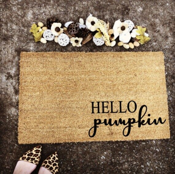 Hello Pumpkin Fall decor doormat Fall Doormat Funny Doormat Fall Welcome Mat Custom Door mat | Etsy (US)