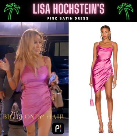Think Pink // Get Details On Lisa Hochstein’s Pink Satin Dress With The Link In Our Bio #RHOM #LisaHochstein 