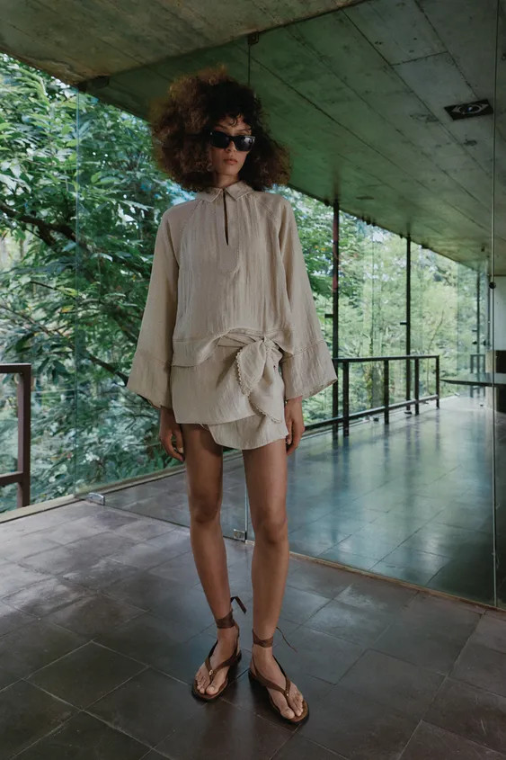 RUSTIC LACE INSERT BLOUSE | Zara UK