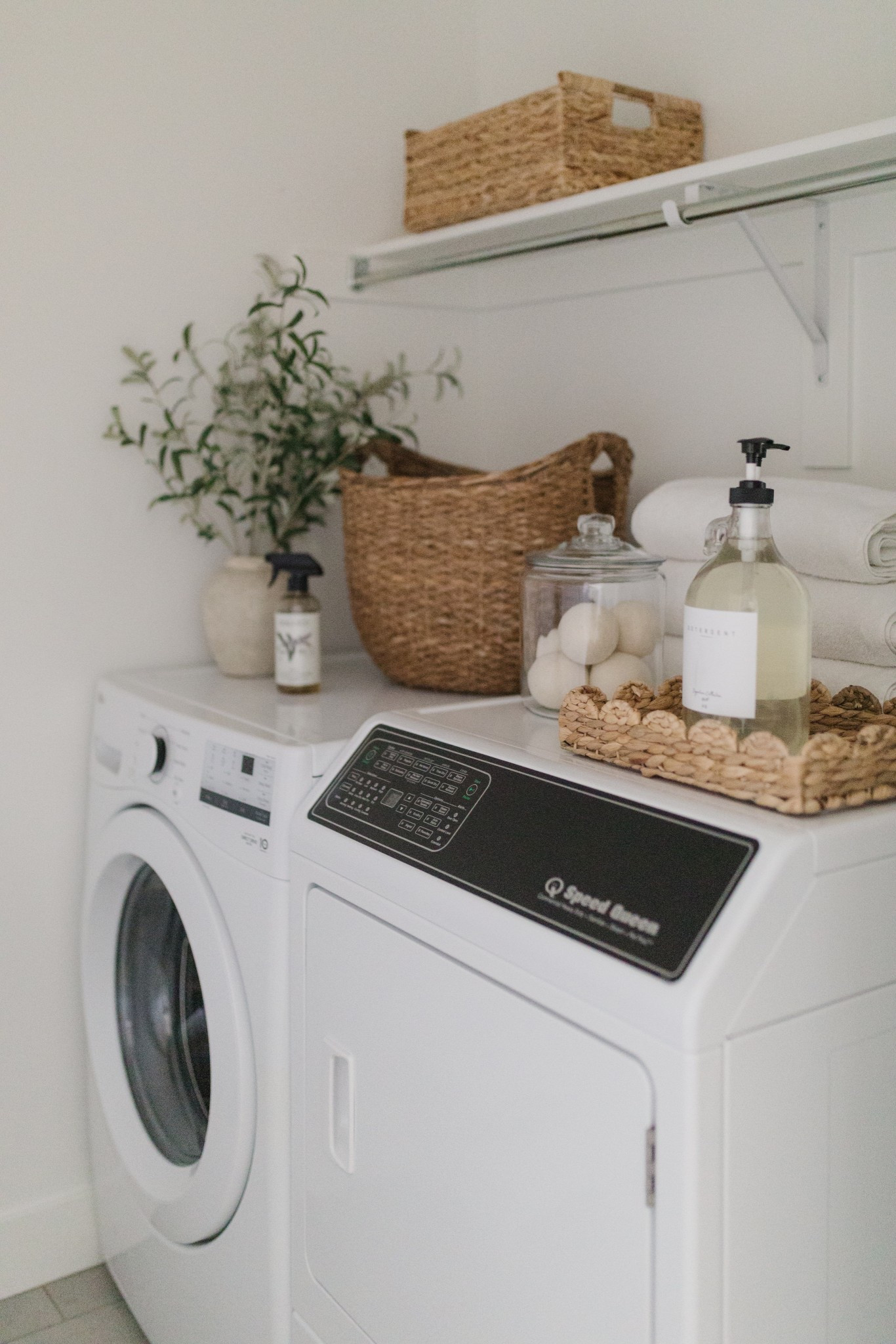 Laundry room styling, laundry room, woven baskets, scalloped tray, dryer, washer and dryer

#LTKHome #LTKFindsUnder50