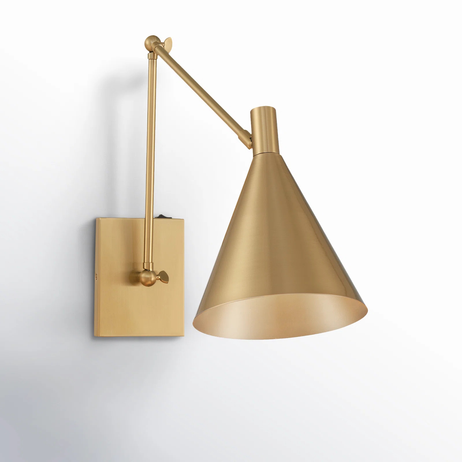 Pharos 1-Light Adjustable Wall Sconce in Noble Brass by Breegan Jane | Joss & Main