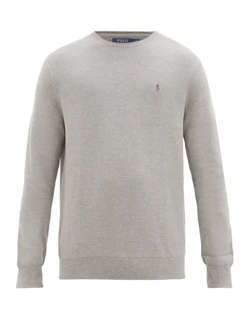 Polo Ralph Lauren - Logo Embroidered Cotton Sweater - Mens - Grey | Matches (US)
