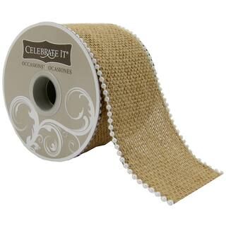 2.5" Burlap & Beaded Wire Ribbon by Celebrate It® Occasions™ | Michaels Stores