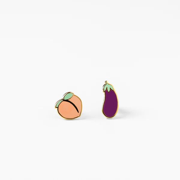 Peach & Eggplant Earrings | Yellow Owl Workshop