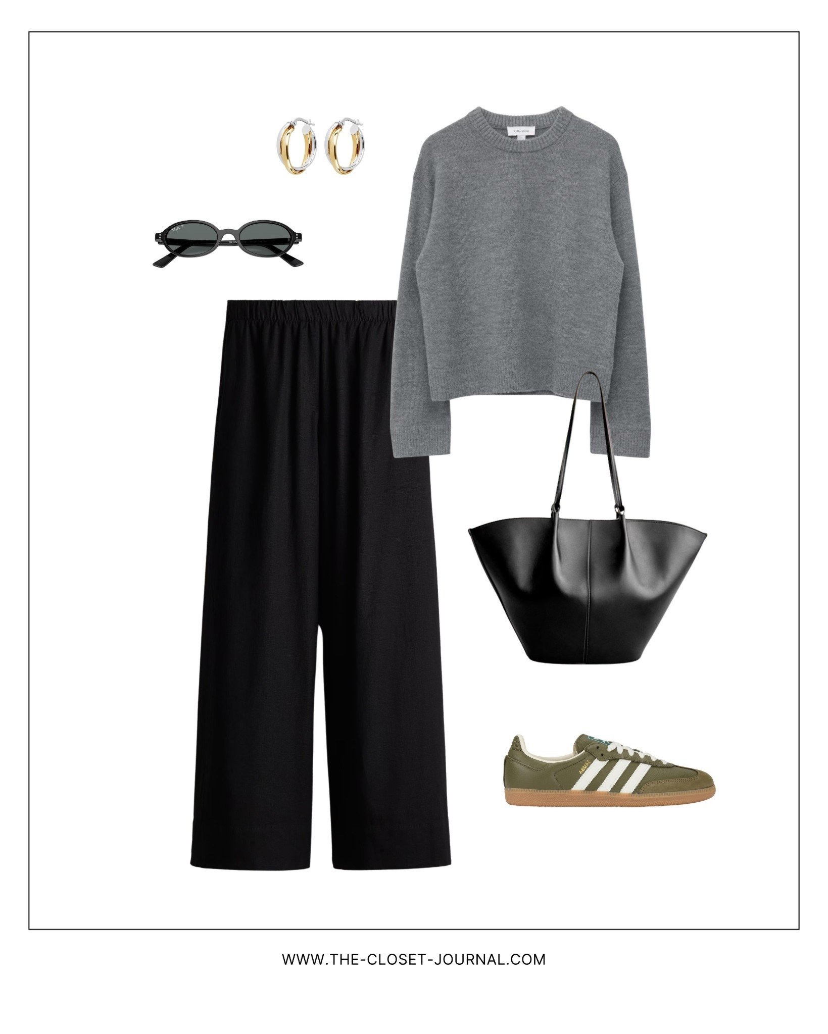 Casual Look - Wide black pants and Boxy jumper 