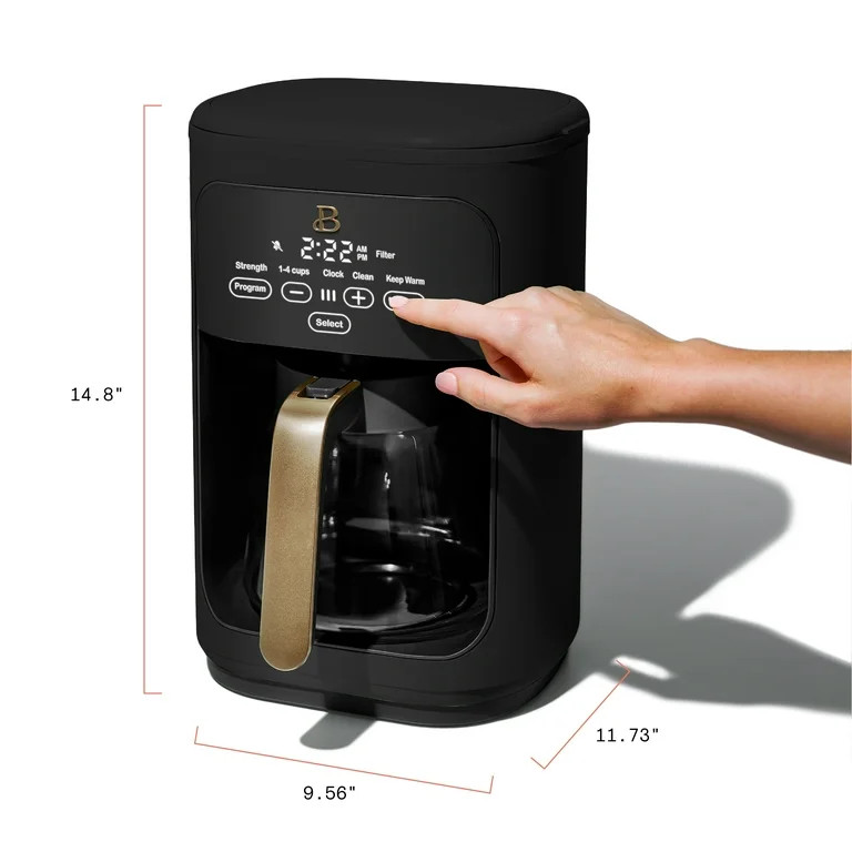 Beautiful 14-Cup Programmable Drip Coffee Maker with Touch-Activated Display, Black Sesame by Dre... | Walmart (US)