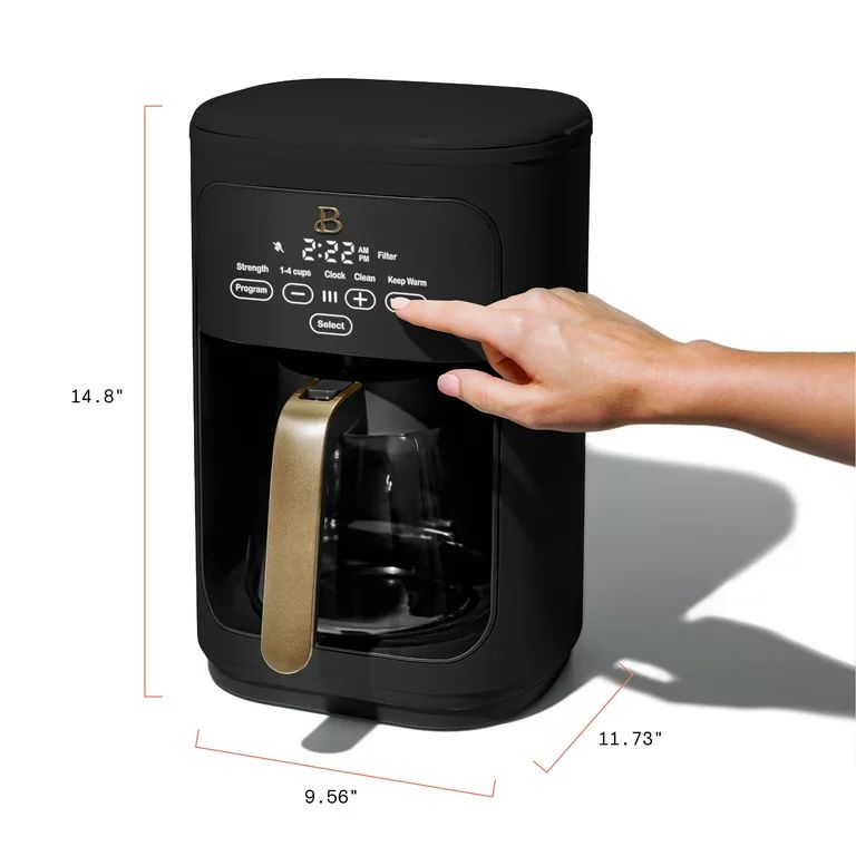 Beautiful 14 Cup Programmable Touchscreen Coffee Maker, Black Sesame by Drew Barrymore | Walmart (US)
