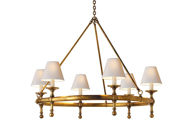Classic Ring Chandelier, Antiqued Brass | One Kings Lane
