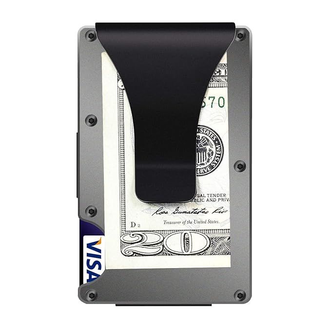 Carbon Fiber Aluminum Mens Wallet Money Clip Wallets for Men RFID Blocking Minimalist Wallet, Sli... | Amazon (US)