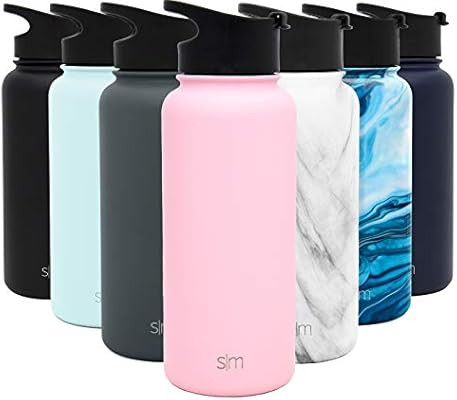 Simple Modern 32 Ounce Summit Water Bottle - Stainless Steel Tumbler Metal Flask +2 Lids - Wide M... | Amazon (US)