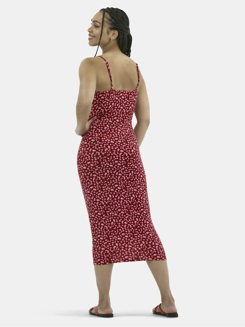 No Boundaries Strappy Midi Dress, Women's | Walmart (US)
