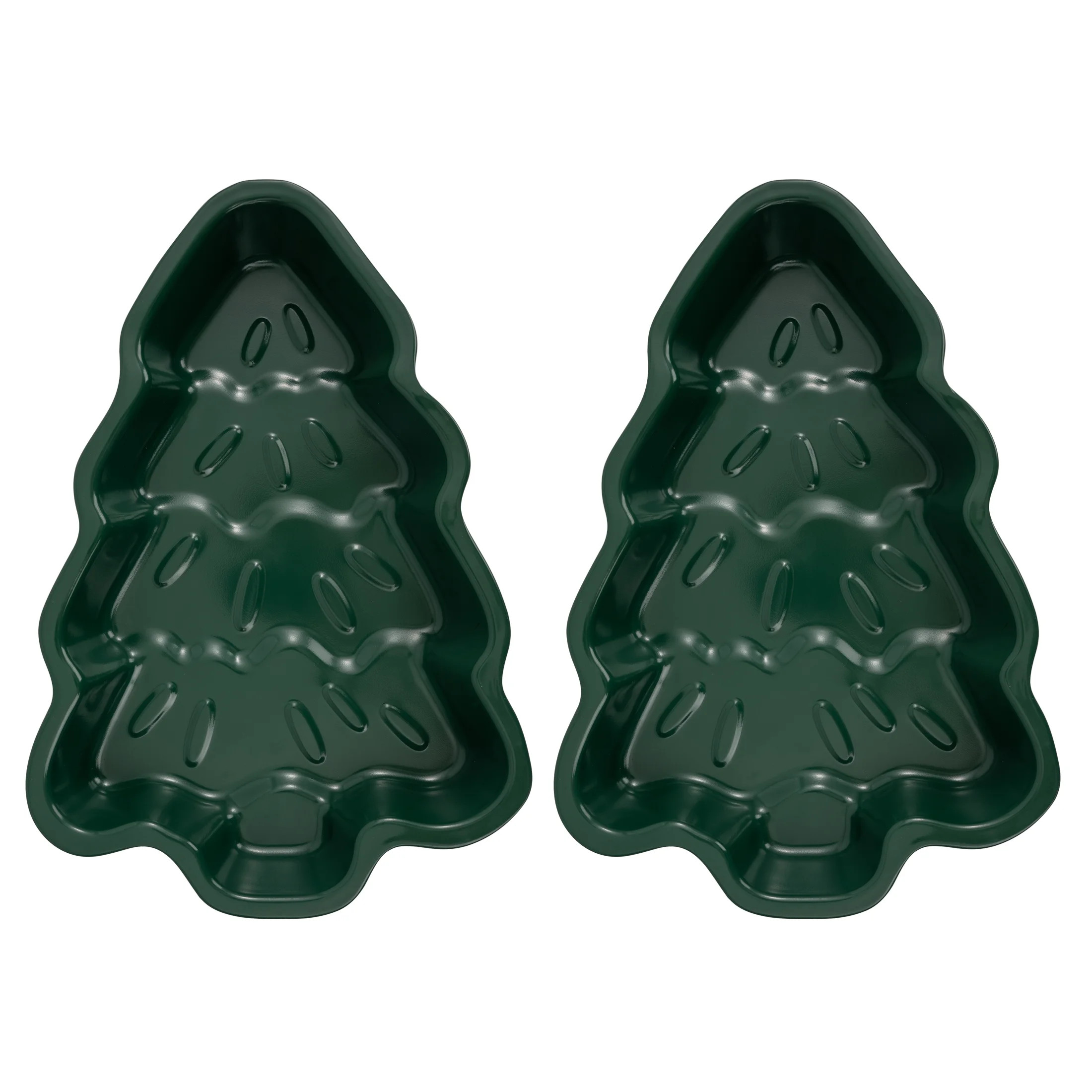 Holiday Time 2 Pieces Christmas Tree Cake Pan, Green, Carbon Steel | Walmart (US)