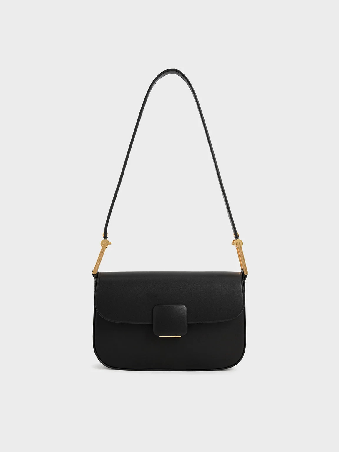 Black Koa Square Push-Lock Shoulder Bag | CHARLES & KEITH | Charles & Keith US