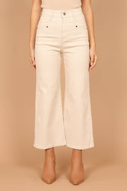 Georgette High Waisted Straight Leg Pants - Beige | Petal & Pup (US)