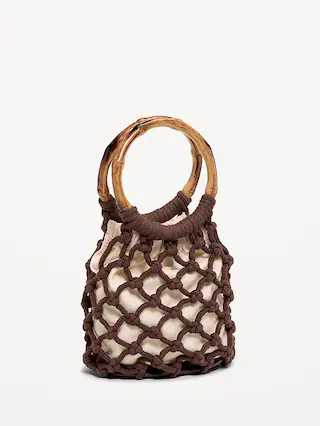 Macrame Ring Handle Bag | Old Navy (CA)