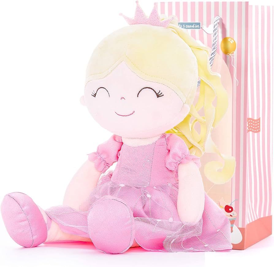 Gloveleya Dolls Princess Girls Toy First Baby Girl Gifts Soft Plush Manor Princess Doll Aura Pink... | Amazon (US)