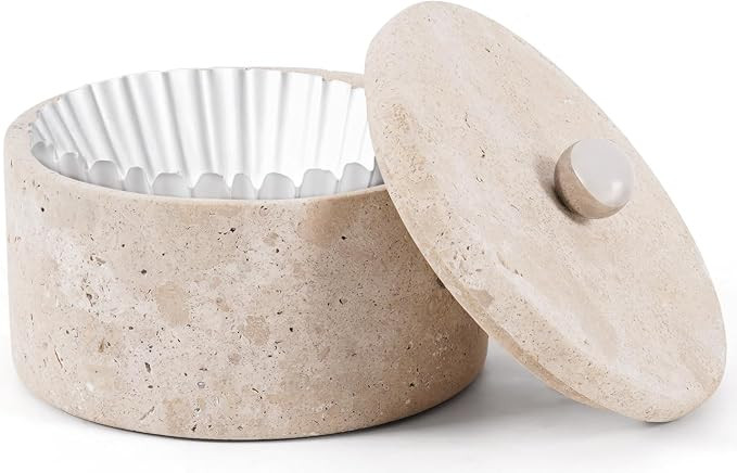 Marble Coffee Filter Holder 6 inch Handmade Travertine Filter Storage Container, Ideal Coffee Fil... | Amazon (US)