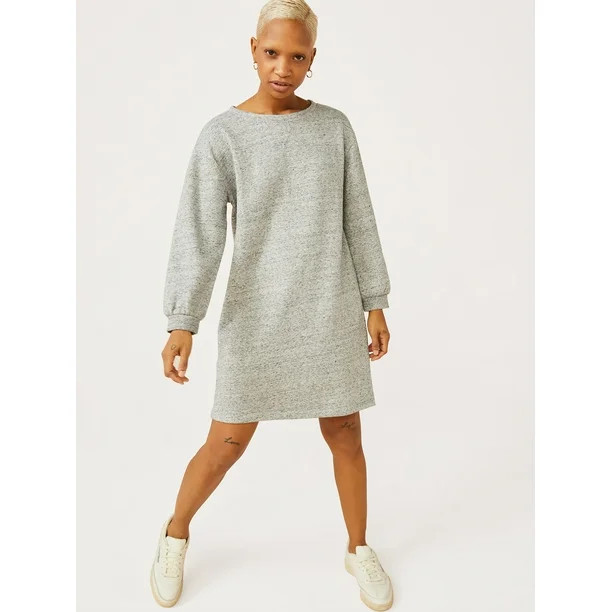 Free Assembly Women's Sweatshirt Dress - Walmart.com | Walmart (US)