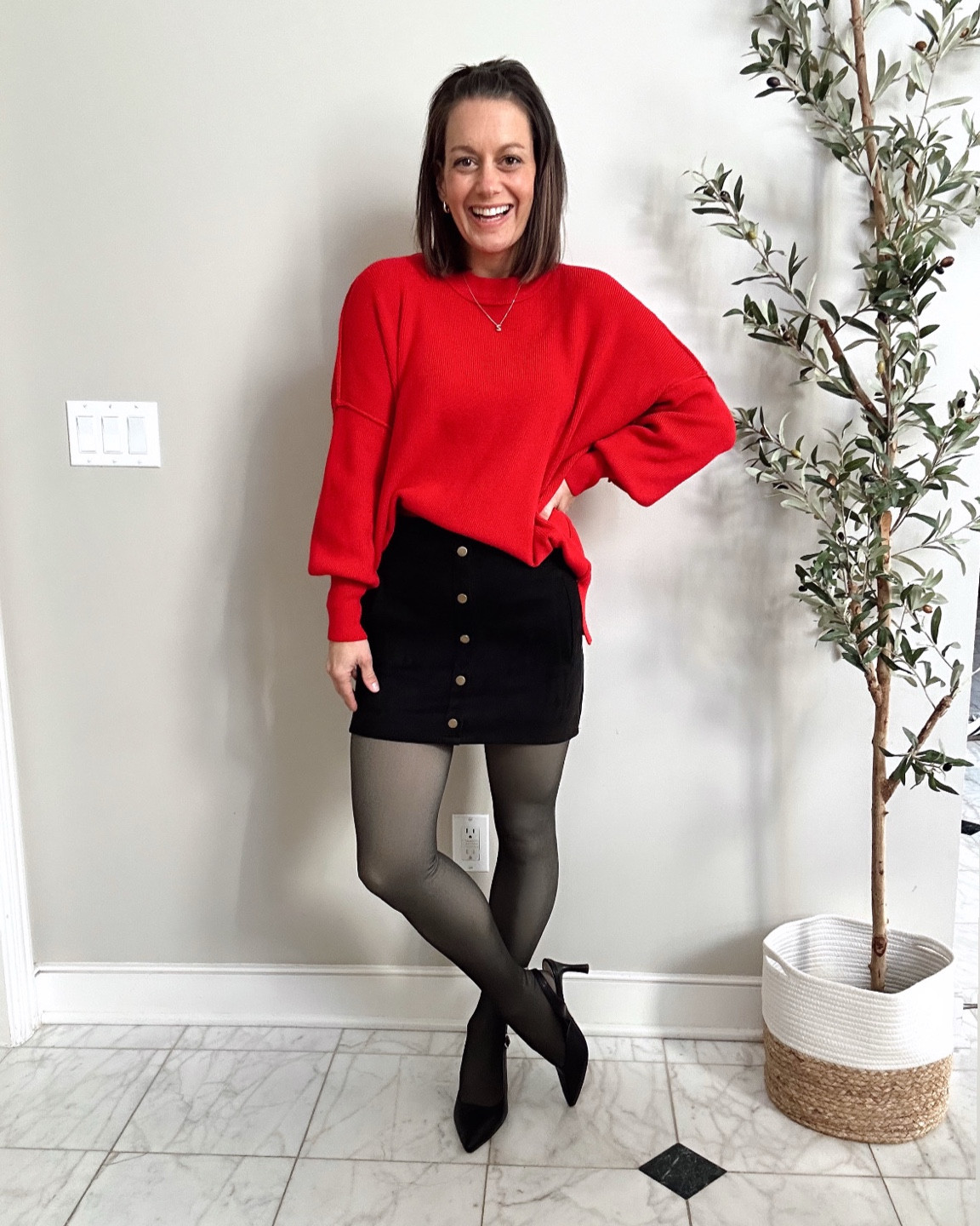 Holiday party outfit idea!

Skirt runs a tad small, fleece tights run true to size.  Sweater runs big.  Wearing a small in everything.





#LTKOver40 #LTKParties #LTKHoliday